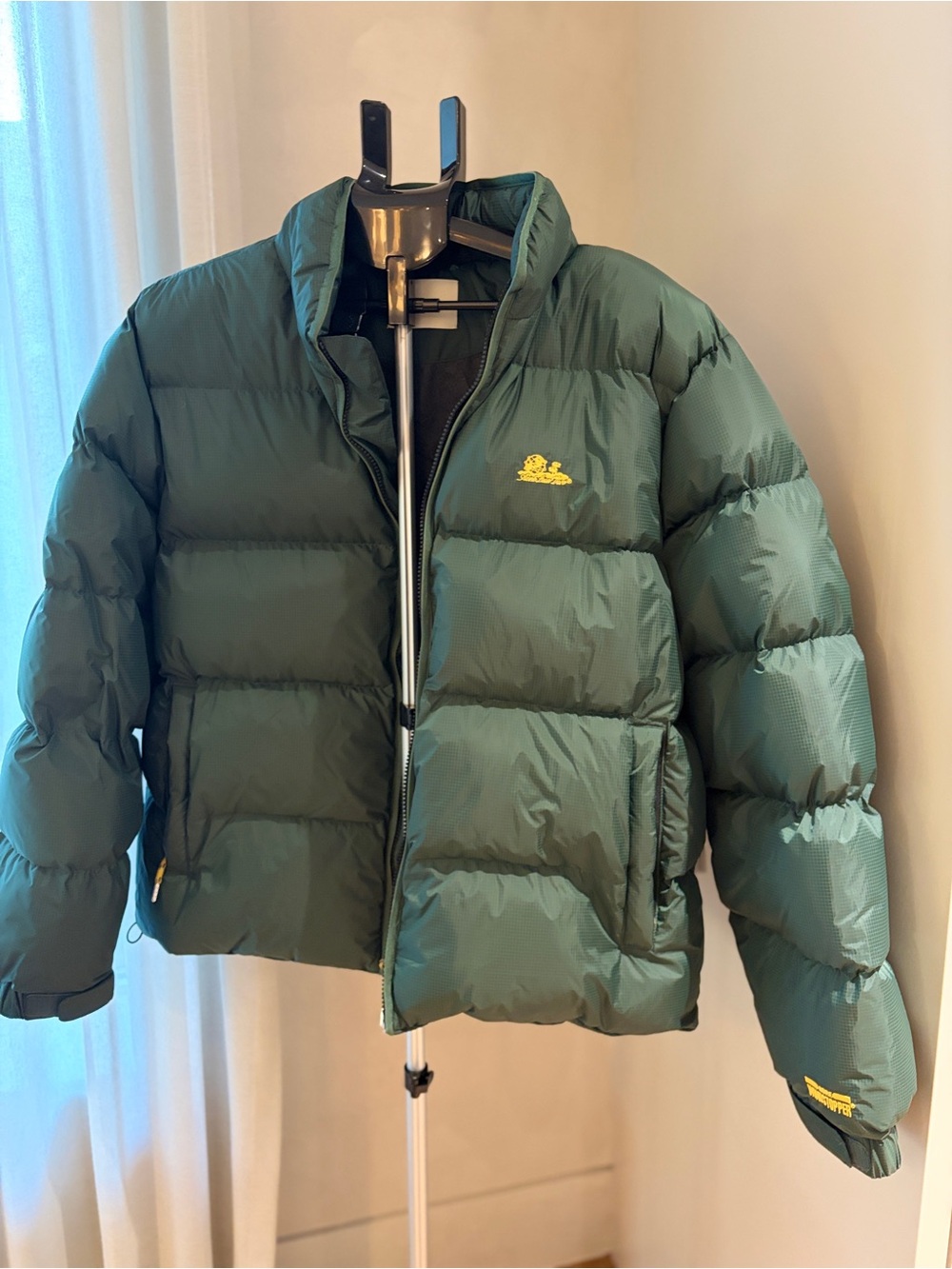Aime Leon Dore Forest Green Puffer with Yellow Logo